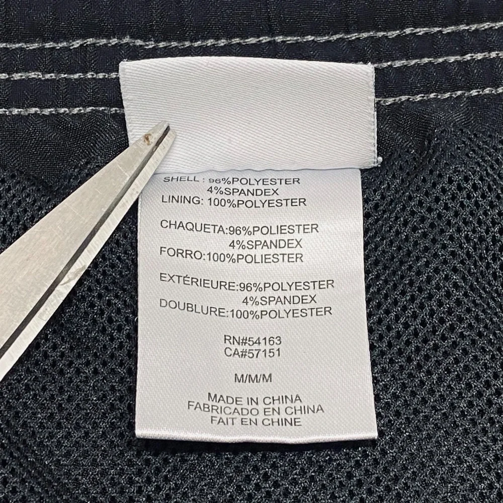 Calvin Klein Swim Board Shorts Men's Medium Black Grey Red Logo Drawstring Waist